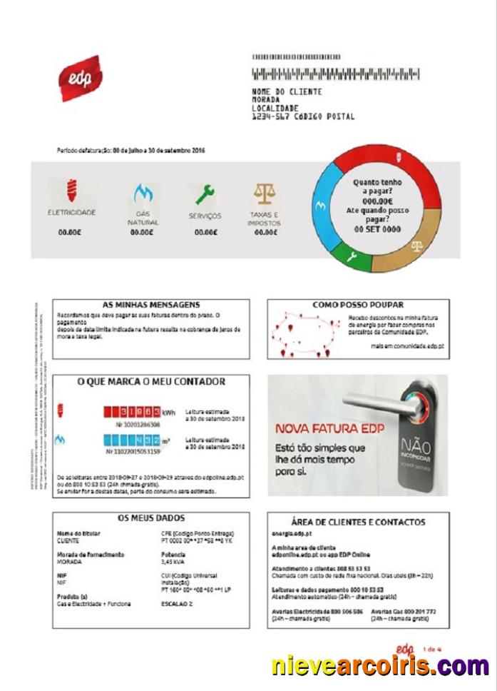 Portugal EDP utility bill good for address prove